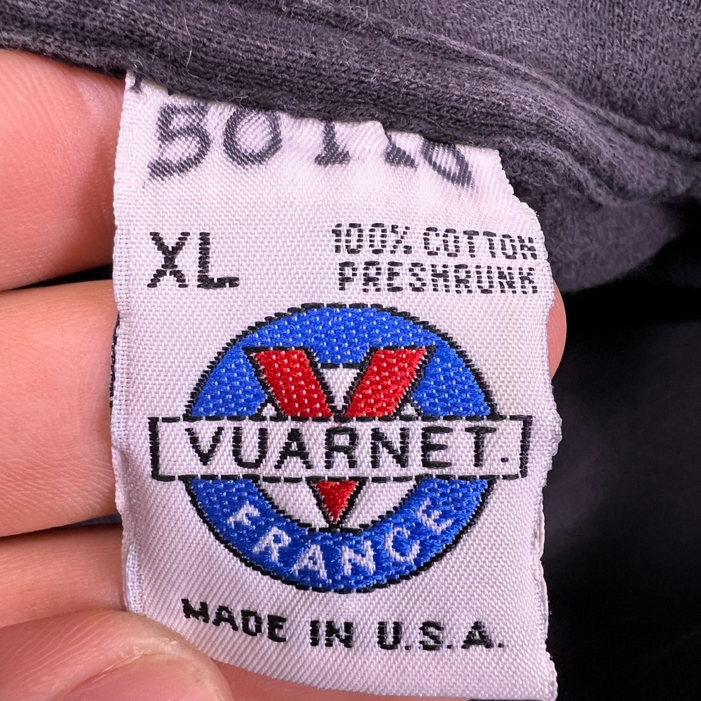 Vuarnet France Vintage Graphic T Shirt Mens XL Black 90s Single Stitch - Picture 4 of 11